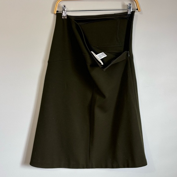 Diane von Furstenburg Dark Green Wool A-Line Skirt - Picture 3 of 4